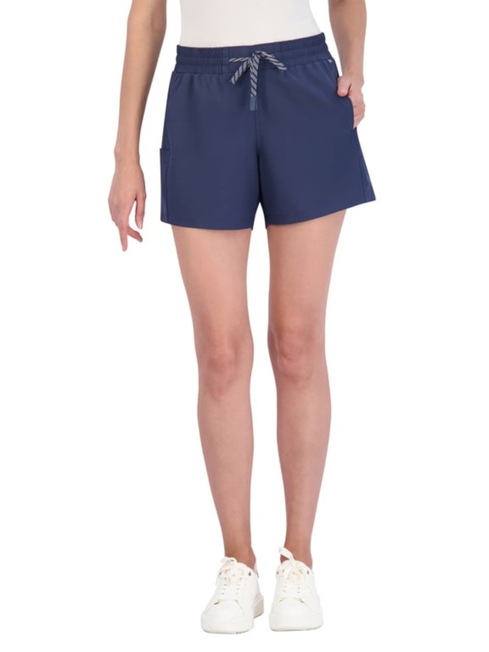 Pacific Trail Navy Elastic Waist Athletic Shorts with Drawcord
